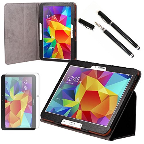 Tasche für Samsung Galaxy Tab 4 10.1 Hülle Case Cover Schutz schwarz Pen Folie