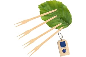 HOFMEISTER HOLZWAREN HOFMEISTER® Lot de 4 fourchettes à fondue en bois de hêtre résistantes à la chaleur 24 cm Pour fondue au fromage, trempettes et amuse-bouches
