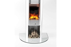 ‎GLASPLATTE24 Glasplatte24 Spark Protection Plate Round Arch for Fireplace, Glass Top with 18 mm Bevel, Glass Base Plate, Heat Protection with ESG Safety Glass, 120 x 120 cm, Thickness 8 mm