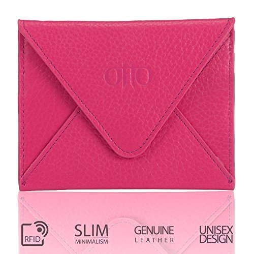 Tarjetero de Cuero Genuino Otto Angelino para Tarjetas de Crédito y Cartera de Viaje de Sobre para Viajes con Cierre Magnético - Tarjetero para Tarjetas de créditos con múltiples ranuras