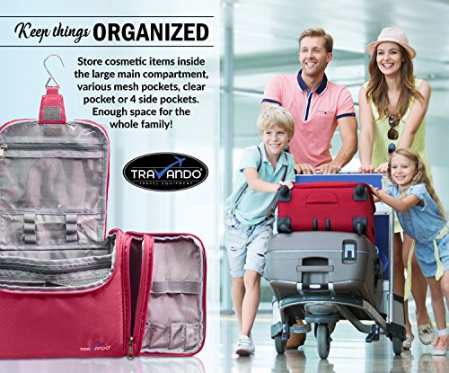 Travando ® Premium XXL Kulturbeutel zum Aufhängen | Extra Große Kulturtasche für Damen mit extra vielen Fächern | Waschtasche | Beauty Case | Kosmetiktasche | XL Waschbeutel | Reise Toilettentasche - 5