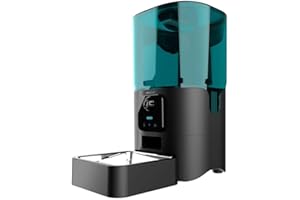 Cecotec Comedero Dispensador Automático para Mascotas con Control WiFi, Cámara, Grabadora de Voz Pumba 6000 Purrfect Meal Smart Vision. 6L, Control de Porciones, Alarma, Cuenco de Acero INOX