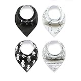 CuteOn Unisex Baby Bandana Drool Lätzchen 4 Pack Absorbent Weich Baumwolle Geschenk für Säugling Mädchen Jungen