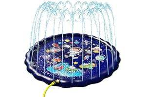 Veroda 67" Large Inflatable Splash Pool for Kids Sprinkler Paddling Pool Children Summer Holiday Playing Pool (Space Blue)