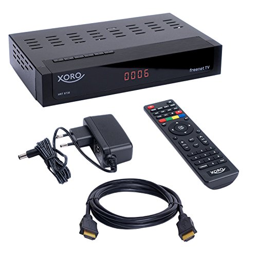 HB DIGITAL DVB-T/T2 SET: Xoro HRT 8730 DVB-T/T2 Receiver + HDMI Kabel mit Ethernet Funktion und vergoldeten Anschlüssen (Full HD, HEVC/H.265, HDTV, HDMI, USB 2.0 DVBT DVBT2 DVB-T2)