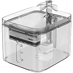 NPET Fontaine à Eau pour Chat et Chien Automatique, Transparent Distributeur Eau pour Chats Animaux Domestique avec Filtre de Remplacement, Électrique Ultra Silencieuse, 3L WF020TP