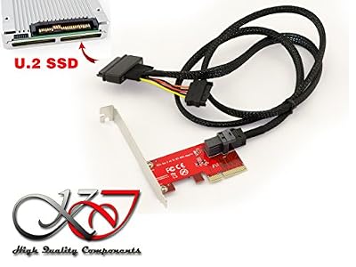 KALEA-INFORMATIQUE © - Carte Contrôleur PCIe 4x pour SSD U.2 NVMe (U2 68Pin SFF-8639) - Cordon 1m - EQUERRES LOW ET HIGH PROFILE