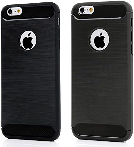 [2 PACKS] iPhone 6s Phonecase, iPhone 6 Shell Shockproof Silicone Light Brushed Grip Case Protective Case Cover for iPhone 6s / iPhone 6, Black Grey