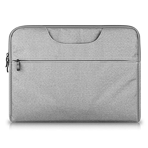 Bidear 13.3 Zoll Laptop Schutzhülle, Nylon-Stoff Tragehülle Aktenkoffer Laptop Tasche für Apple Macbook Air / Retina / Pro Und andere 13 Zoll Laptops(Hellgrau) - 3