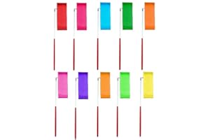 Coyanyu Dance Ribbons Streamers, 10 Pieces Multicolored Rhythmic Gymnastics Unisex Dance Wands Ribbon Sticks for Kids Artistic Dancing Gym Circus Training, Baton Twirling 2 Meter