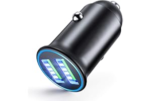 ‎MMOBIEL MMOBIEL Auto Ladeapter 3.0 Dual USB Port Compact Thumb -Large Lostowniczce papierosy 5 V/4,8A/30W Kompatybilny z iPhone 17/16/15/14/13/12/11, Samsung, Xiaomi, Huawei, Oppo, OnePlus, Sony itp. (Czarny)