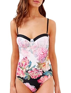 AMUSTER Frauen Mädchen Bikini Sexy Padded Beach Blume Badeanzug Bademode One Piece Push Up Schöne Badeanzug Bademode...