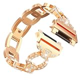 YuStar Fitbit Ionic Band, Special No. 8-Design Edelstahl-Ersatzarmband für Fitbit Ionic Smart Watch M Rose Gold