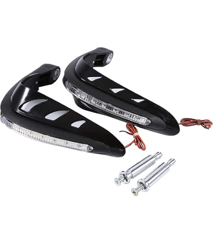Paramani Moto Con LED Integrati - Arancione, Per Manubri Da 22 Mm, Dimensioni 250x210x95 Mm, Plastica ABS