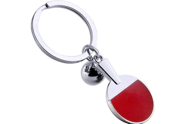 Sportigo® Raquette de Tennis de Table avec balle Porte-clés dans la couleur argent/Cadeau Tennis de Table