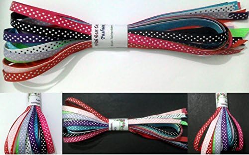 5M or 10M Polka Dot Grosgrain Ribbon 10mm Width fashionfairy (Mix - 10 x 1M Bundle)