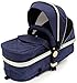 i-Safe System - Navy Trio Travel System Pram & Luxury Stroller 3 in 1 Complete With Car Seat + Footmuff + Carseat Footmuff + RainCovers