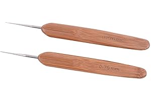 YANTAISIYU Uncinetto Dreadlocks per capelli, Uncinetti Dreadlock Strumento per aghi Dreadlock per treccia, Aghi per uncinetto per serrature da 2 pezzi/set (1 gancio 0,5 mm + 1 gancio 0,75 mm)