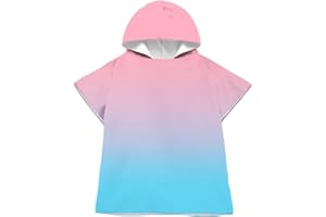 LOMTRATS Poncho de Surf à Séchage Rapide, Serviette à Changer, Robe à Capuche pour Enfants, Microfibre Natation Plage Surf Plongée Maison Sources Chaudes Parka de Bain