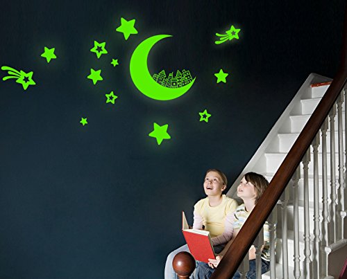 MTURE Aufkleber Wandsticker Sticker, Sterne für Sternenhimmel Wandsticker, Fluoreszierend und im Dunkeln leuchtend, ideal für Kinderzimmer und Schlafzimmer - 2