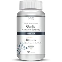 Vokin Biotech Garlic Extract 1:13 Allium Sativum - 500mg, Support Blood Pressure & Heart Health (90 Capsules)
