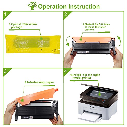 GREENSKY Kompatible Tonerkartuschen Ersatz für Samsung CLT-406S 4 Packung (1B 1C 1Y 1M) für Samsung CLP-360 CLP-360N CLP-365 CLP-365W SL-C410W SL-C460FW CLX-3300 CLX-3305 CLX-3305N CLX-3305FN CLX-3305FW CLX-3305W SL-C460FW Xpress C460FW C460W C410FW C410W - 4