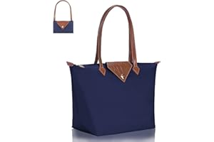 BOJLY Tote Bags for Women Stylish Waterproof Nylon Ladies Shoulder Bag Top Handle Handbag Folding Beach Travel Bag for Work,Shopping, School Large
