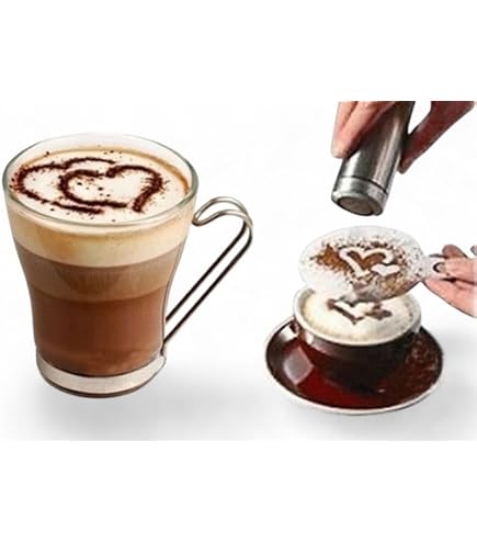 Lifreer Lot 8 Pochoirs Noël Cappuccino – Motifs Étoiles, Flocons, Bonhomme De Neige, Arbre, Décoration Latte Art & Gâteaux
