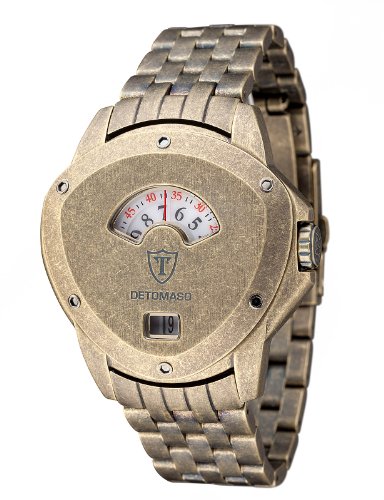 DETOMASO Herren-Armbanduhr Compasso Antique Gold Stainless Steel Analog Quarz DT2032-H