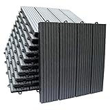 wpc gartenzaun luxor  WPC Holz Fliese 30x30cm, 1 m² (11 Fliesen) anthrazit versandkostenfrei (D)