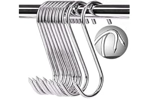 ARTOYS Fleischerhaken Edelstahl 304, 20 STÜCK(100mm×4mm) S-Räucherhaken Metzgerhaken Küchenhaken Fleischhaken Fischhaken mit Spitzen Ende für BBQ Backen