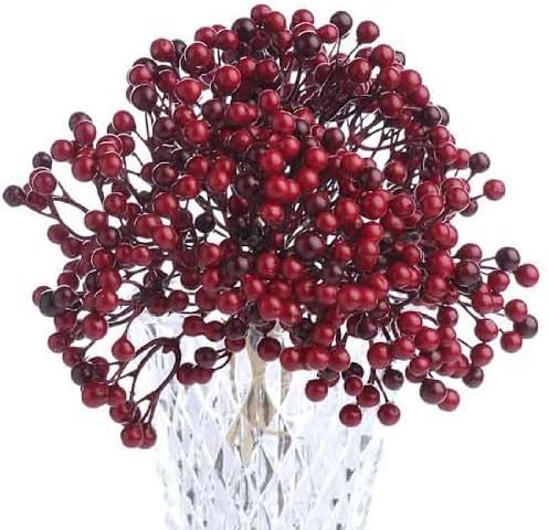 Factory Direct Craft?Bunch of Artificial Red Berries for Christmas Holiday Decorating by Inspired by Nature