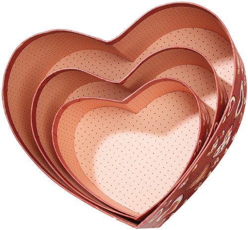 infactory Herzförmige Geschenk- & Deko-Boxen, 3er-Set