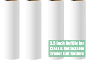 MINGRACE 3.5 inch Lint Roller Refills for Classic Retractable Mini Lint Rollers Travel Size 3-1/2 Width Lint Roller Refills Pack of 4 Rolls 40 Sheets Each Roll Total 160 Sheets