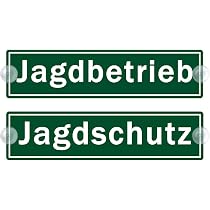 2er Set Saugnapfschilder 'Jagdbetrieb' – Acryl-Schilder 5x20 Cm Für Die Windschutzscheibe