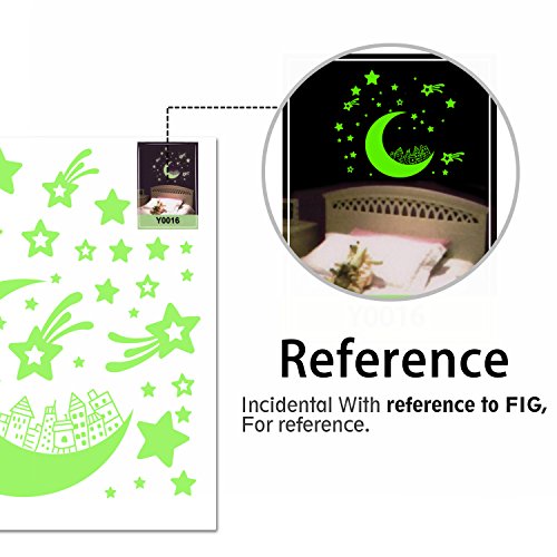 MTURE Aufkleber Wandsticker Sticker, Sterne für Sternenhimmel Wandsticker, Fluoreszierend und im Dunkeln leuchtend, ideal für Kinderzimmer und Schlafzimmer - 5