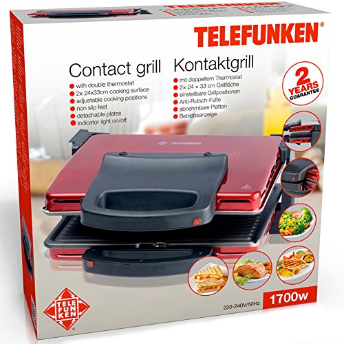 Preisvergleich Produktbild Telefunken 150185 Kontaktgrill, 1800 W