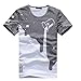 Produktbild Yinew Herren T Schirt Stern Milch Gießen Kurzärmeligen Druck Shirt Tide Marke Kurzarm-T Shirt Grau L