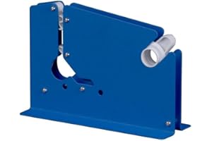 PACKAGING AND DISPOSABLES METAL BAG NECK SEALER DISPENSER + 12 ROLLS 9MM VINYL TAPE (ANY COLOUR) (SEALER + 12 RED TAPE)