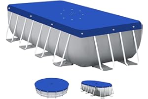 Linxor - Bâche de Protection réversible 4 Saisons pour Piscine Hors Sol - 150 GSM - Bleu et Gris - Plusieurs Formes et Tailles
