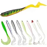 XPEX 8 Pezzi Esca Gomma di Pesca,Pesci di Gomma Spinning,Esche Artificiali Silicone Spinning,Esche per Pesci Artificiali Spin