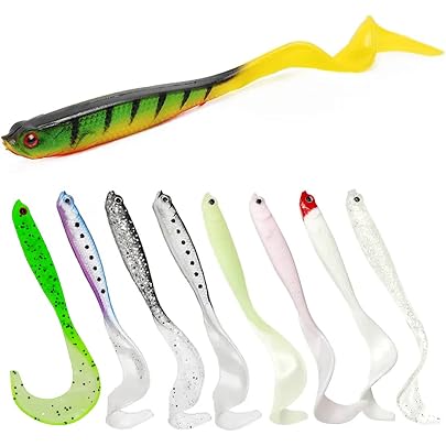 Set 6 Esche Da Pesca In Silicone Morbido Per Luccio - 12 Cm, Con Coda A Twister, Per Spinning E Pesca A Mare