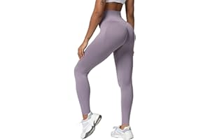 Merlvida Scrunch Butt Mallas opacas para mujer, cintura alta, sin costuras. Diseño push-up, estilo Boom Booty. Pantalones deportivos con control de abdomen, para yoga, fitness y entrenamiento