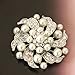 milliongadgets® 2" SILVER FAUX PEARL FLOWER BROOCH DIAMANTE CRYSTAL WEDDING BRIDAL PARTY BROACH