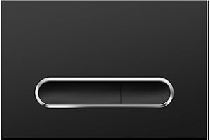 WUNDERBAD Piastra di pressione nera opaca con bordo cromato, compatibile con Geberit Sigma, Delta & Basic UP (nero opaco)