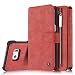 Produktbild Roreikes Multi-function Wallet Case Hülle 2 in 1 Detachable Leather hülle Tasche Schutzhülle Etui Flip Wallet Stand Cover mit Kartenfächer für Samsung Galaxy S6 Edge+/Galaxy S6 Edge Plus - Rot