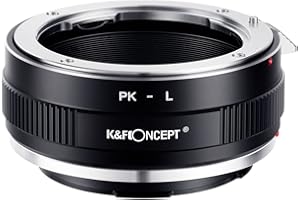 K&F CONCEPT -Adaptador de Enfoque Manual, Compatible con Lentes Objetivos Pentax K Mount y Cuerpos de Cámara Leica L Mount, Anillo Adaptador Manual Lens