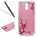 Produktbild Motorola MOTO G4/G4 Plus Hülle,Motorola MOTO G4/G4 Plus Handyhülle,Leeook Luxus Pink Glitzer Shiny Hart Backcover Rückseite Hülle Schutzhülle Schön Pink Blumen Muster Tpu Rahmen Weich Flexibel Silikon Bumper Handyhülle Etui Schale für Motorola MOTO G4/G4 Plus + 1 x Schwarz Eingabestift-Pink,Pink Blumen