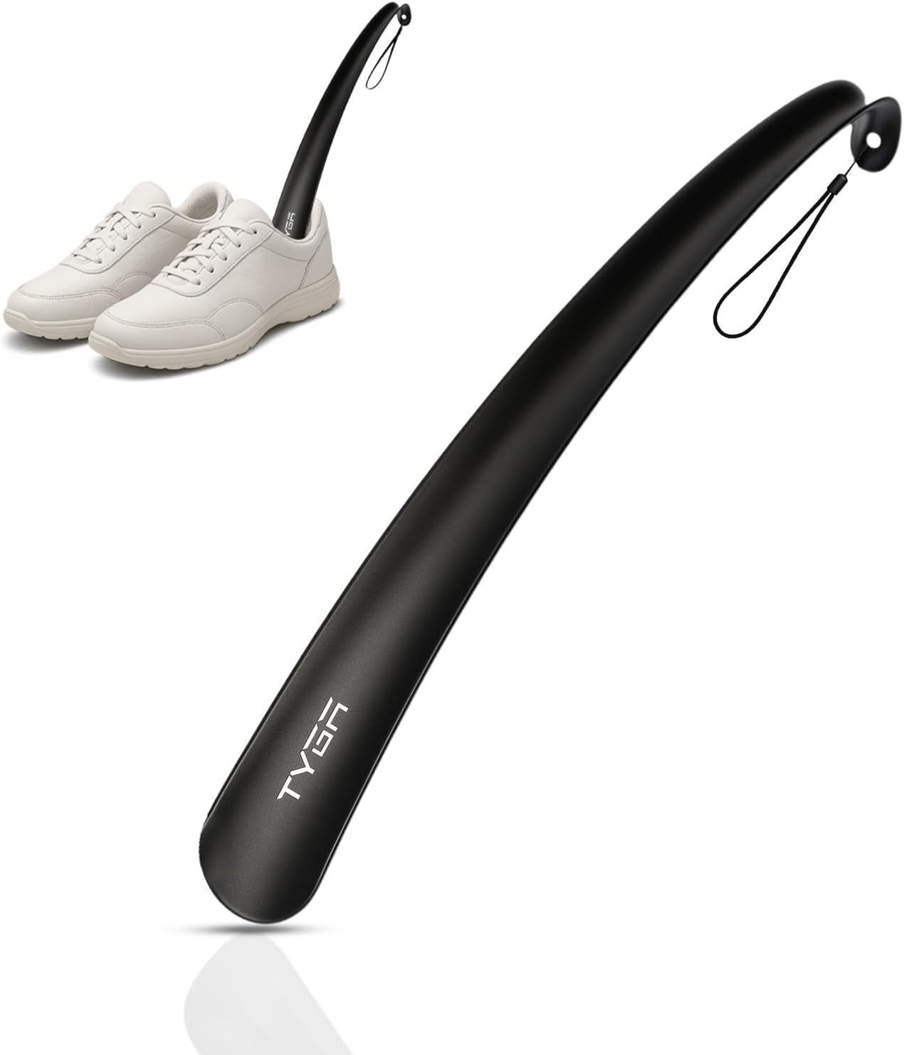 TYGA Shoe Horn Long Handled 43cm Long Shoe Horn-Plastic Shoehorn for Men, Women with Comfort Grip Long Shoe Horns-Flexible Extra Long Shoe Horn for Elderly
