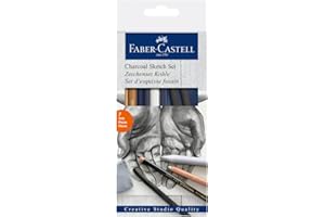 Faber-Castell 114002 - Kit fusain Sketch Goldfaber, 7 pièces